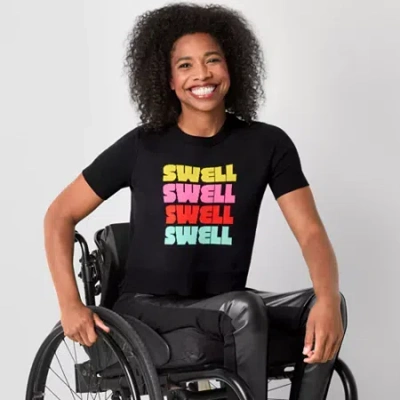 Jamey Perry For Jcpenney Jamey Perry X Jcpenney Womens Adaptive "swell" Short-sleeve Sweater In Black