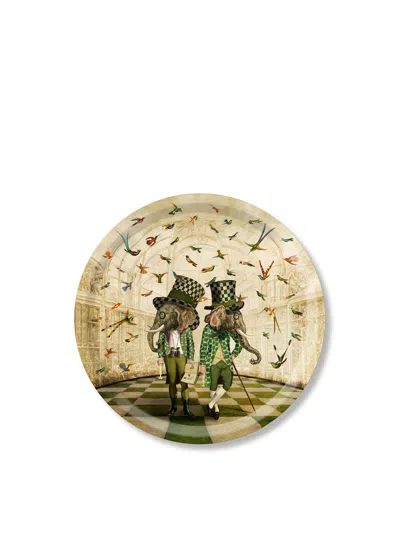 Jamida Bird Watchers Round Tray, Size 39cm In Multi