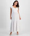 Jamie & Layla Petite Sweetheart Tiered Flutter-sleeve Maxi Dress