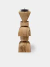 Jamie Gaunt Designs Totem Hand-carved Wood Candle Holder In Brown