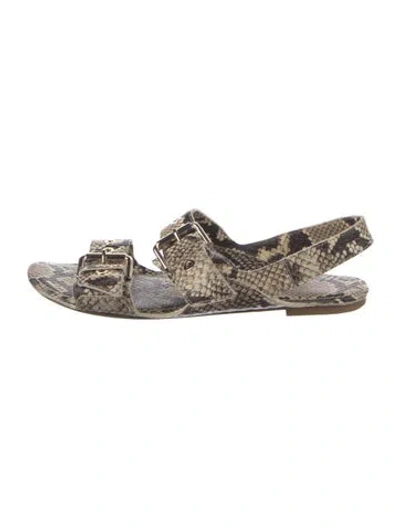 Pre-owned Jamie Haller Animal Print Slingback Sandals In Brown