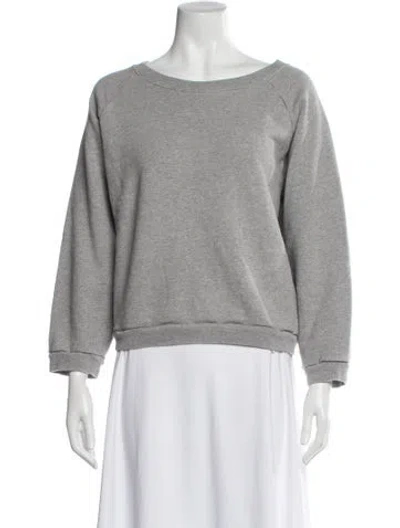 Pre-owned Jamie Haller Bateau Neckline Three-quarter Sleeve Sweatshirt In Gray