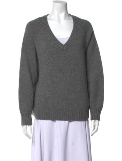 Pre-owned Jamie Haller Cashmere V-neck Sweater In Grey