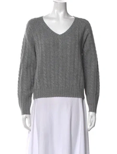 Pre-owned Jamie Haller Cashmere V-neck Sweater W/ Tags In Gray