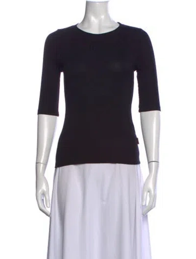 Pre-owned Jamie Haller Crew Neck Three-quarter Sleeve Top In Black