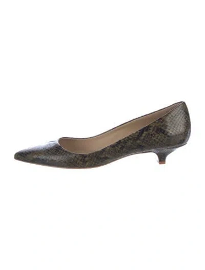 Pre-owned Jamie Haller Embossed Leather Animal Print Pumps In Multi