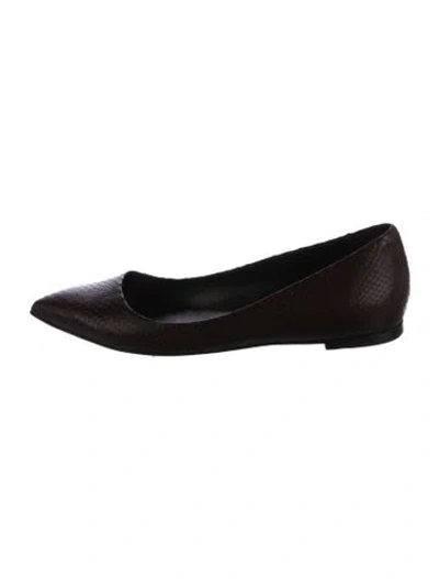 Pre-owned Jamie Haller Embossed Leather Ballet Flats In Black