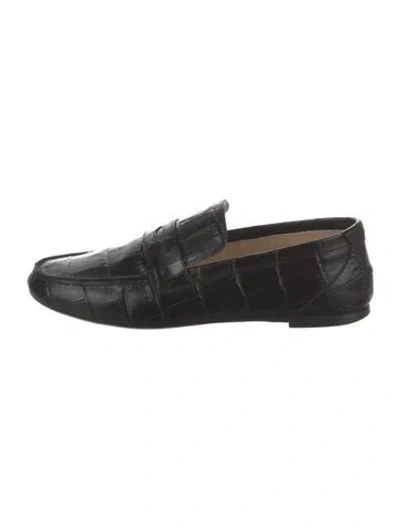 Pre-owned Jamie Haller Embossed Leather Loafers In Black