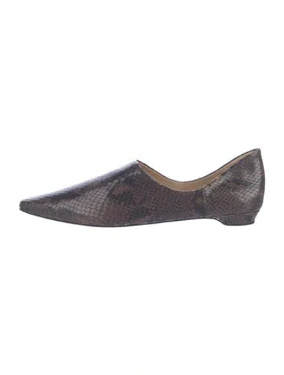 Pre-owned Jamie Haller Leather Animal Print D'orsay Flats In Multi