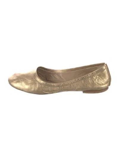 Pre-owned Jamie Haller Leather Ballet Flats In Gold