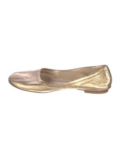 Pre-owned Jamie Haller Leather Ballet Flats In Gold