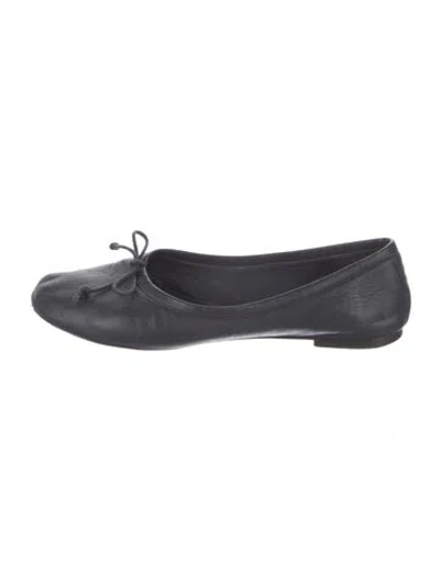 Pre-owned Jamie Haller Leather Bow Accents Ballet Flats In Blue