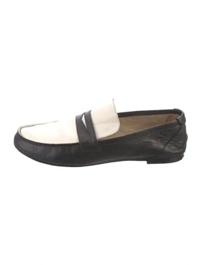Pre-owned Jamie Haller Leather Colorblock Pattern Loafers In Black