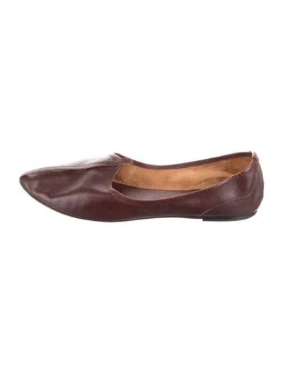 Pre-owned Jamie Haller Leather Flats In Burgundy/red