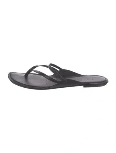 Pre-owned Jamie Haller Leather Flip Flops In Black