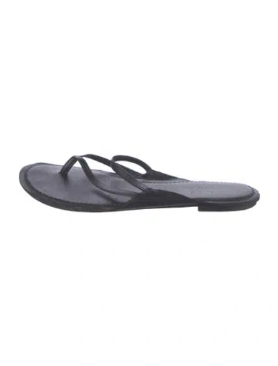 Pre-owned Jamie Haller Leather Flip Flops In Black