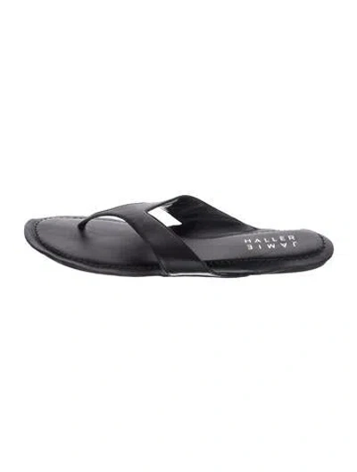 Pre-owned Jamie Haller Leather Flip Flops In Black