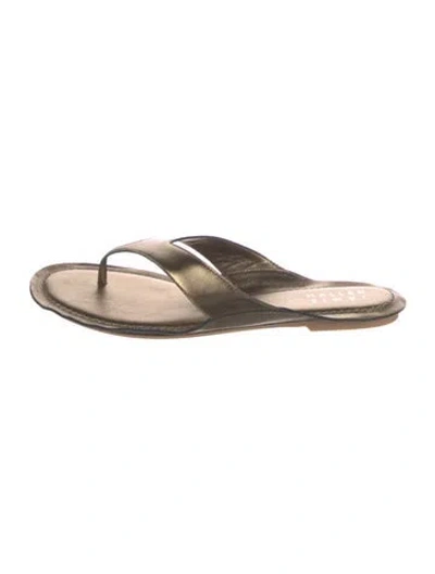 Pre-owned Jamie Haller Leather Flip Flops In Green