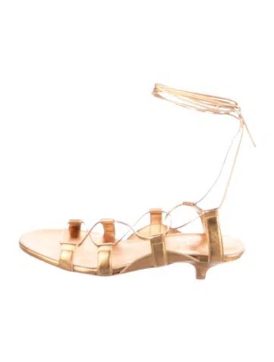 Pre-owned Jamie Haller Leather Gladiator Sandals In Gold