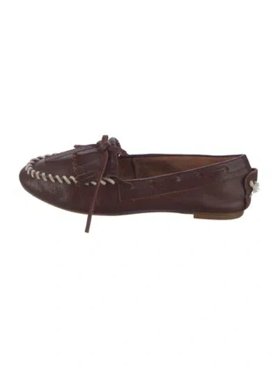 Pre-owned Jamie Haller Leather Moccasins In Burgundy