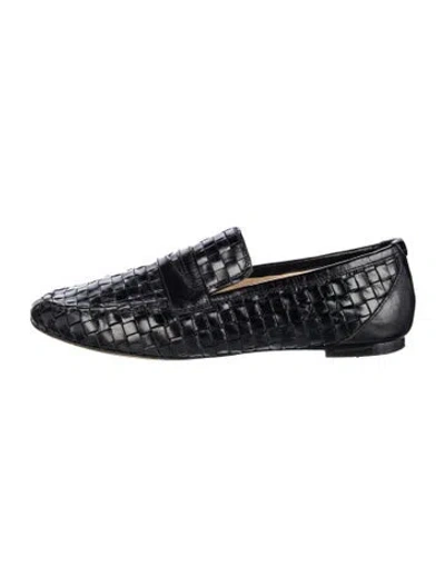 Pre-owned Jamie Haller Leather Patterned Loafers In Black