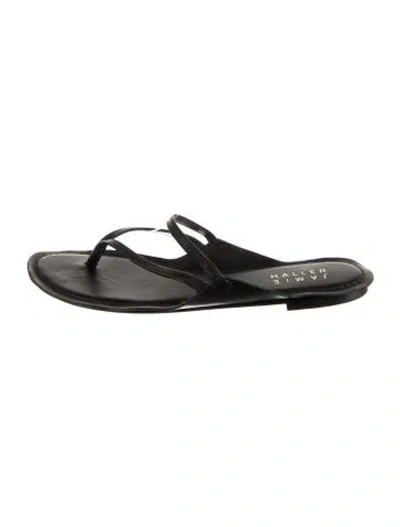 Pre-owned Jamie Haller Leather Slides In Black