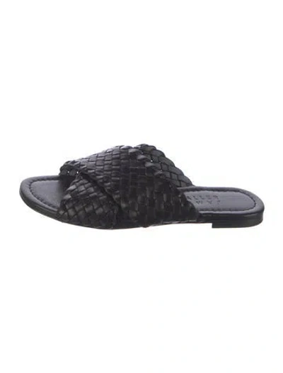 Pre-owned Jamie Haller Leather Slides In Black