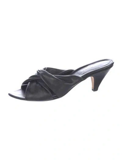 Pre-owned Jamie Haller Leather Slides In Black