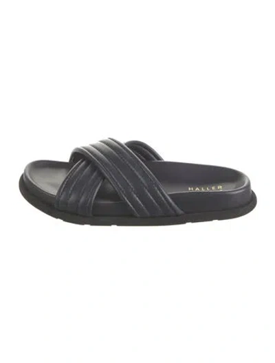 Pre-owned Jamie Haller Leather Slides In Blue