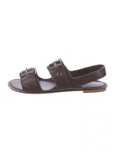 Pre-owned Jamie Haller Leather Slides In Brown