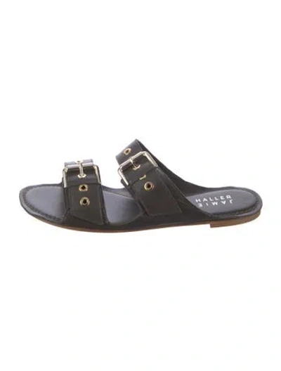 Pre-owned Jamie Haller Leather Slides W/ Tags In Brown