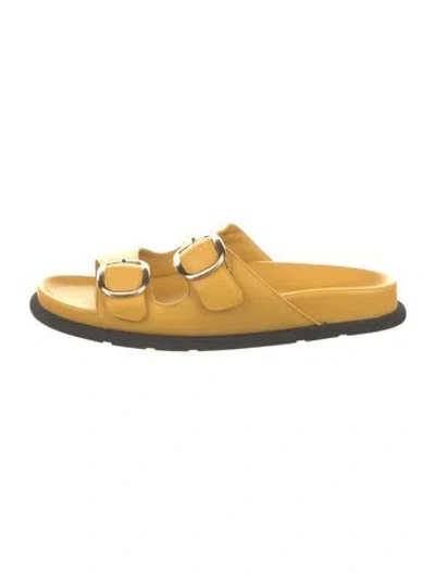 Pre-owned Jamie Haller Leather Slides In Yellow