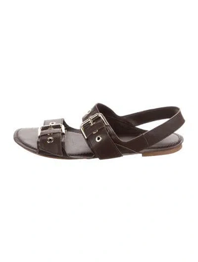 Pre-owned Jamie Haller Leather Slingback Sandals In Brown