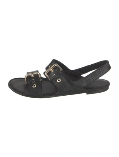 Pre-owned Jamie Haller Leather Slingback Sandals In Gray