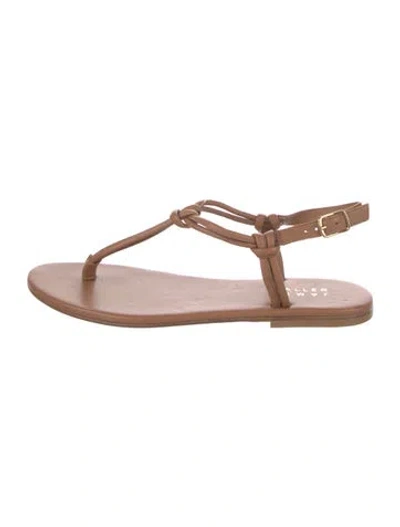 Pre-owned Jamie Haller Leather T-strap Sandals In Neutral