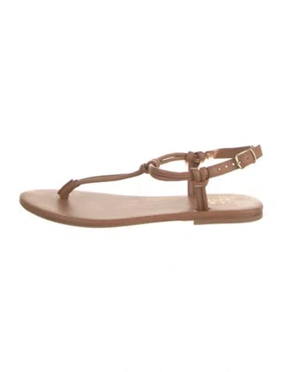 Pre-owned Jamie Haller Leather T-strap Sandals In Neutral