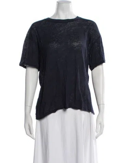 Pre-owned Jamie Haller Linen Crew Neck T-shirt In Blue/white