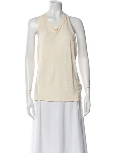 Pre-owned Jamie Haller Linen Halterneck Top In Neutral