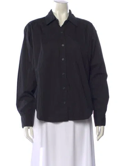 Pre-owned Jamie Haller Long Sleeve Button-up Top In Black