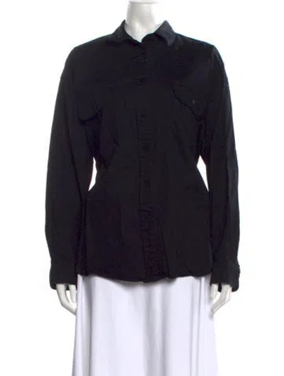 Pre-owned Jamie Haller Long Sleeve Button-up Top In Black