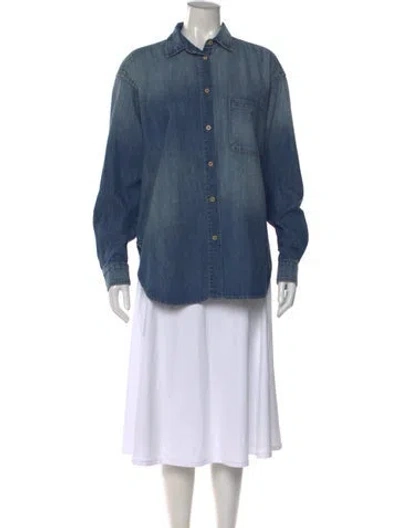 Pre-owned Jamie Haller Long Sleeve Button-up Top In Blue