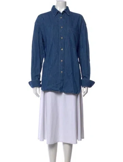 Pre-owned Jamie Haller Long Sleeve Button-up Top In Blue