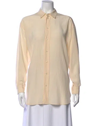 Pre-owned Jamie Haller Long Sleeve Button-up Top In Neutral