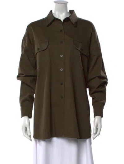 Pre-owned Jamie Haller Long Sleeve Button-up Top W/ Tags In Green