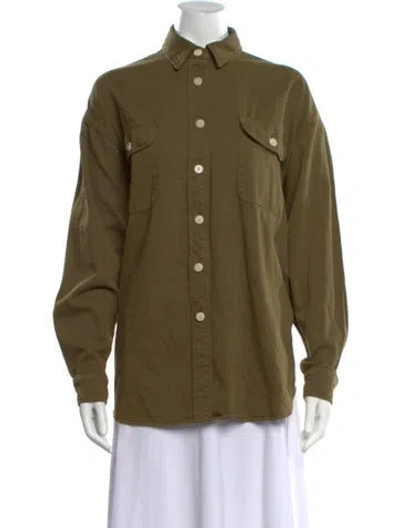 Pre-owned Jamie Haller Long Sleeve Button-up Top W/ Tags In Green