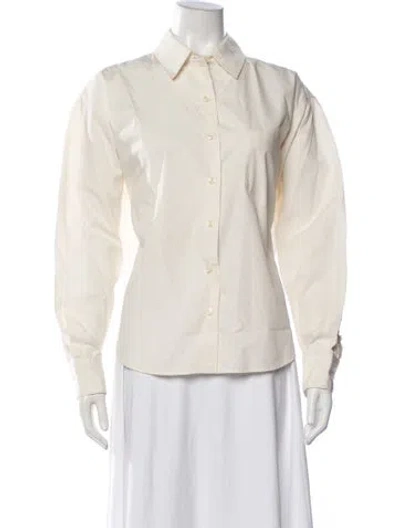 Pre-owned Jamie Haller Long Sleeve Button-up Top In White