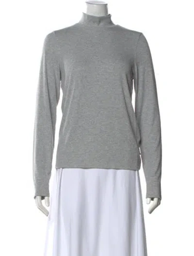 Pre-owned Jamie Haller Mock Neck Long Sleeve Top In Gray