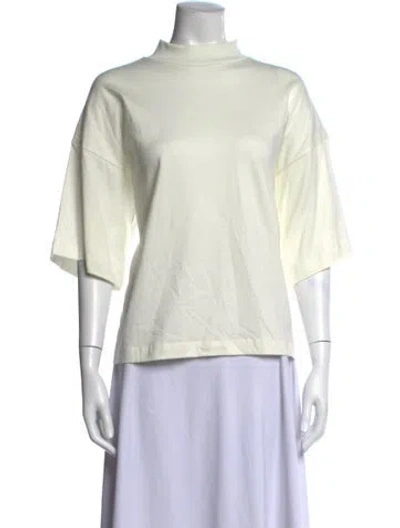 Pre-owned Jamie Haller Mock Neck Short Sleeve Top In Neutral