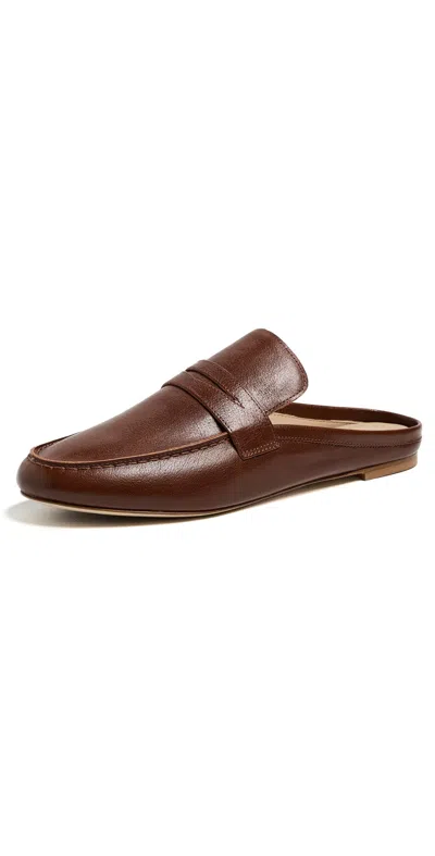 Jamie Haller Penny Loafer Mules Cuoio In Brown