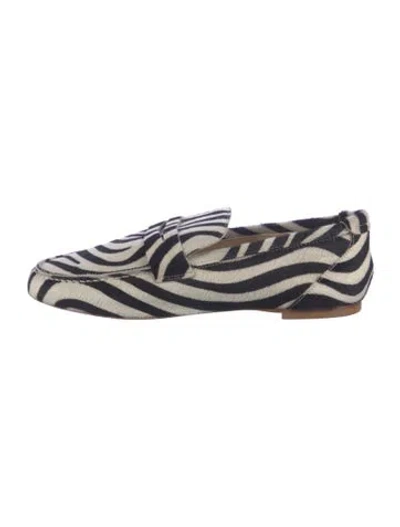 Pre-owned Jamie Haller Ponyhair Animal Print Loafers In Blue